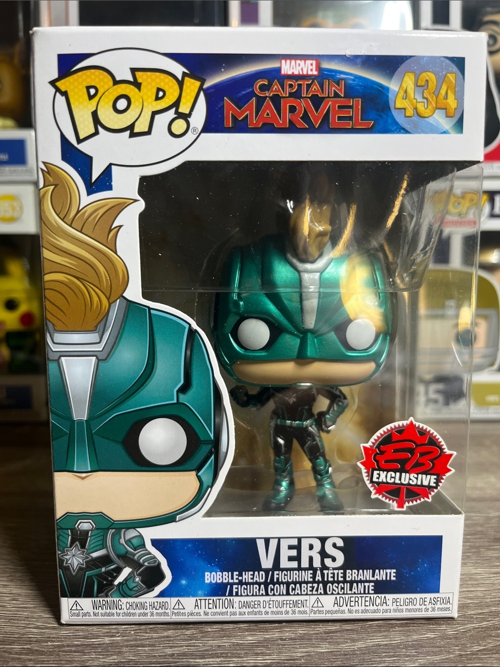 Funko Pop! Marvel Captain Marvel Vers Teal and Gold Vinyl Figure #434